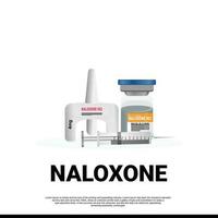 Naloxone medicine used to block the effects of opioids medication vector