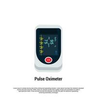 Pulse oximeter icon. measurement of pulse and oxygen in the blood. diagnosis of pneumonia vector