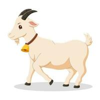 A goat cartoon character. eid al adha mubarak icon. Vector illustration