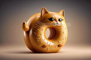 Cat donut shape illustration photo