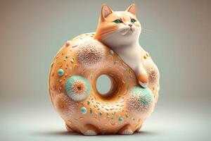 Cat donut shape illustration photo