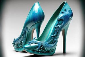 dolphin skin women shoes with high heels photo