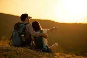 Couple spending time outdoors photo