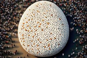 Easter egg with thousand of smaller eggs inside Easter illustration photo