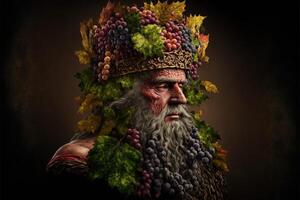 Arcimboldo style king made of grapes painting photo