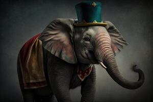 elefante circo animal ilustración generativo ai foto