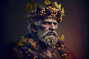 Arcimboldo style king made of grapes painting photo