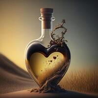 Elixir of love red heart liquid big Love Valentine day concept illustration photo