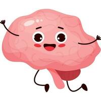 happy smiling character brain vector