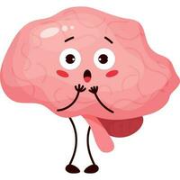 frightened character brain vector