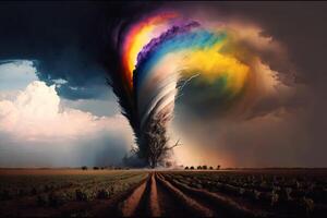 arco iris colores tornado lgbtq ilustración generativo ai foto