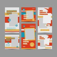 Retro Mood for Editable Post Template Social Media Banners vector