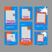 Set of Retro Social Media Templates for digital business marketing banner vector