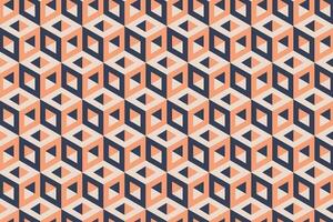 3d optical illusion hexagon cubic block pattern. Isometric hexagonal cube blocks vector background.