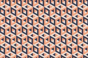 3d optical illusion hexagon cubic block pattern. Isometric hexagonal cube blocks vector background.