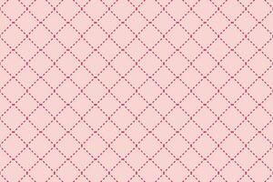 Pink dashed crisscross lines pattern. Dash lines cross rhombus grid vector background.