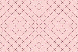 Pink dashed crisscross lines pattern. Dash lines cross rhombus grid vector background.