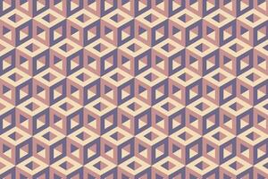 3D hexagon cubic block pattern with optical illusion effect vector