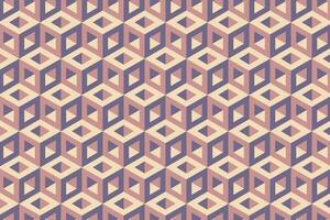 3D hexagon cubic block pattern with optical illusion effect vector