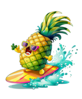 verano gracioso Fruta surf acuarela ai generativo png