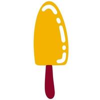 Yellow ice cream on a stick with a glare vector