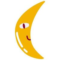 sonriente luna, amarillo Luna con un sonrisa vector