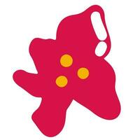 Red flower with yellow dots vector