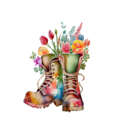 boho floral aguarela ai generativo png