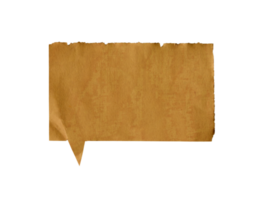 Paper bubble text in rectangle shape. Bubble speech in vintage paper texture png