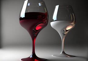 Unusual aspect wine glass of the future allowing to taste as never before illustration photo
