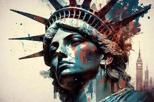 Creative version of liberty statue Great liberty to push the boundaries of creativity illustration photo