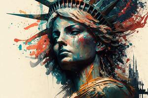 Creative version of liberty statue Great liberty to push the boundaries of creativity illustration photo