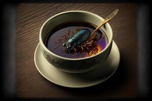 gastrónomo insecto restaurante plato ilustración generativo ai foto