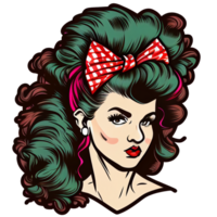 Vintage 80's Pop girl sticker, png