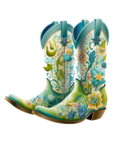 Western Cowboy Stiefel Aquarell, ai generativ png