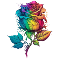 arco iris Rosa acuarela arte, ai generativo png