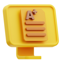 tester notes en ligne éducation 3d illustration png