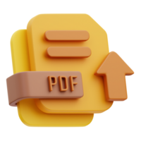 Upload File PDF Online Education 3D Illustration png