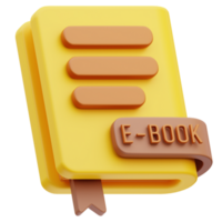 e-book en ligne éducation 3d illustration png