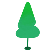 Watercolor and drawing cute smiling green pine tree for camping and adventure in the forest. Digital painting of icon illustration. png