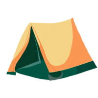 Watercolor and drawing vintage tent for camping and adventure in the forest. Digital painting of icon illustration. png