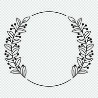 Hand drawn vector frame. Vintage laurel wreaths. Circular laurel foliate design element. Decorative elements for design. Vector illustration