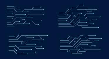 Set of printed circuit board. Abstract futuristic circuit board. Hi tech digital circuit board. Futuristic technology design elements. Vector illustration