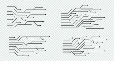 conjunto de impreso circuito tablero. resumen futurista circuito tablero. Hola tecnología digital circuito tablero. futurista tecnología diseño elementos. vector ilustración