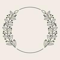 Hand drawn vector frame. Vintage laurel wreaths. Circular laurel foliate design element. Decorative elements for design. Vector illustration