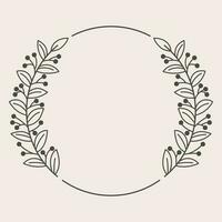 Hand drawn vector frame. Vintage laurel wreaths. Circular laurel foliate design element. Decorative elements for design. Vector illustration