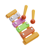 music object xylophone illustration 3d png