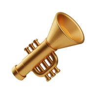 music object trumpet illustration 3d png