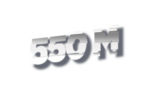 550 million subscribers celebration greeting Number with cutting design png