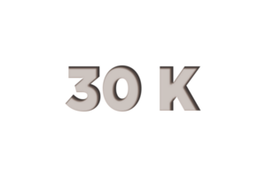 30 k subscribers celebration greeting Number with marble engraved design png